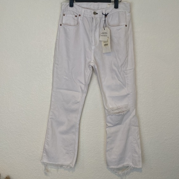 Rag & Bone Marilyn Crop Flare White Distressed NWT - Picture 2 of 11